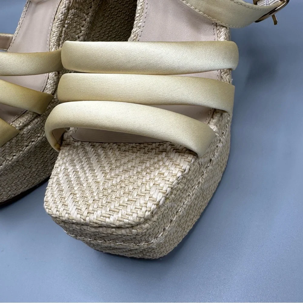Sam Edelman Tibby Washed Lemon Plarform Wedge Sandal Women’s Size 8.5